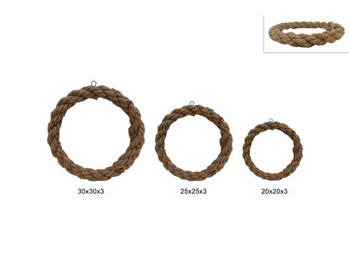 Anelli in Corda per Decorazione Set 3 Misure