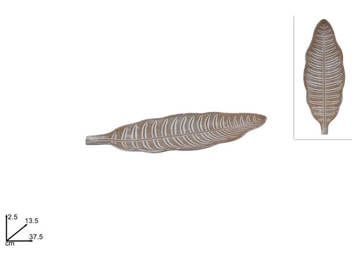 Vassoio Foglia Marrone 37.5cm