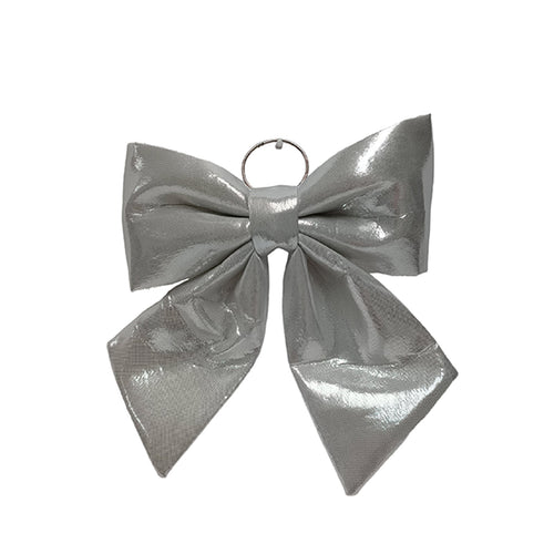 Fiocco imbottito effetto metallizzato decorazione natalizia per alberi, ghirlande e ambienti