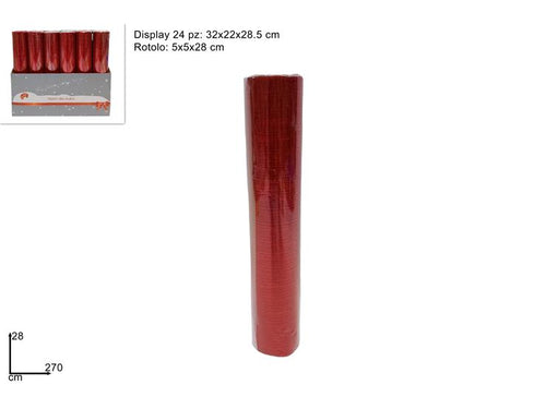 Nastro 28x270cm Rosso Laminato Rigato