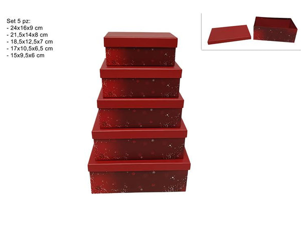 Scatola Set 5 Pezzi Decoro Natalizio