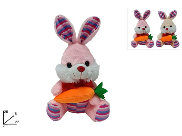 Coniglietto Peluche con Carota 25cm 2 Colori
