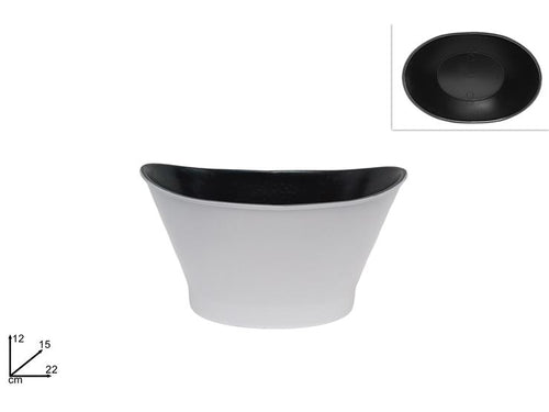 Vaso Ovale 22x15cm Bianco