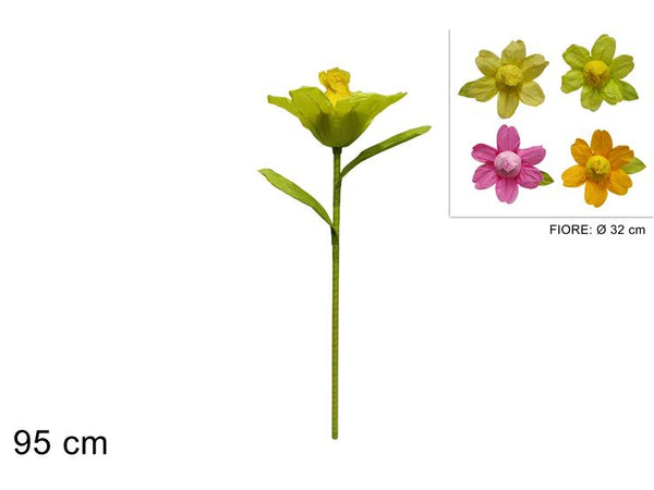 Stelo Fiore in Carta Crespa 95cm 4 Colori