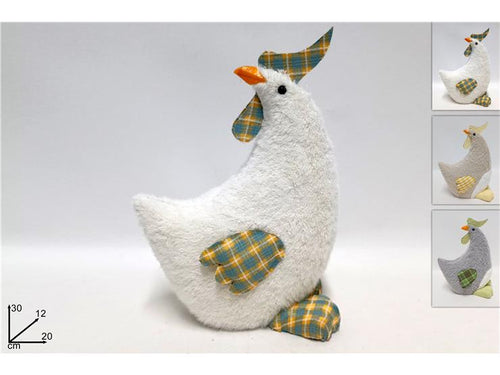 Gallo Pelliccia Decorato 30cm 3 Colori