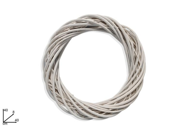Anello Legno Intrecciato Bianco Ø40x8cm spessore