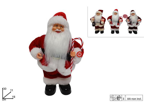 Babbo Natale 30cm con Musica e Movimento 3 Assortimenti