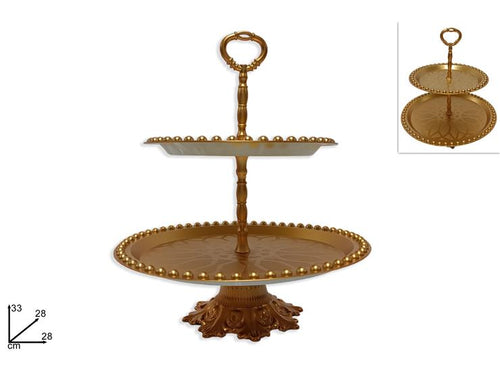 Alzatina in Plastica 2 Piani Oro