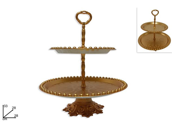 Alzatina in Plastica 2 Piani Oro