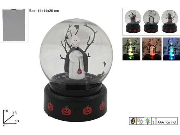 Ampolla Plastica 13cm con Soggetti Halloween con Musica Movimento Luce 3 Assortimenti