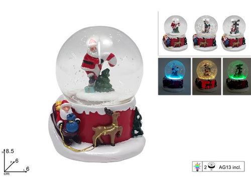 Ampolla 6cm Paesaggio Innevato con Luce Assortita