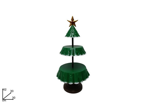 Albero 2 Piani Porta Oggetti in Latta 30x62cm