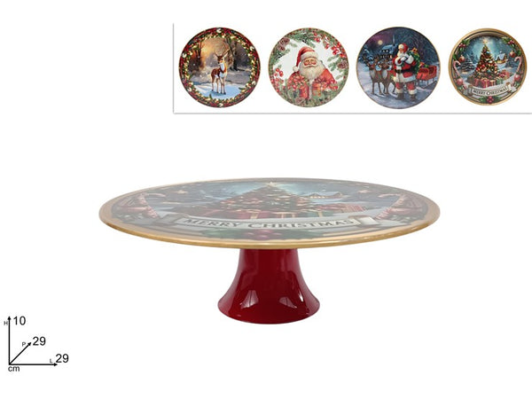 Alzatina in Plastica Diametro 29cm Decoro natalizio 4 Assortimenti