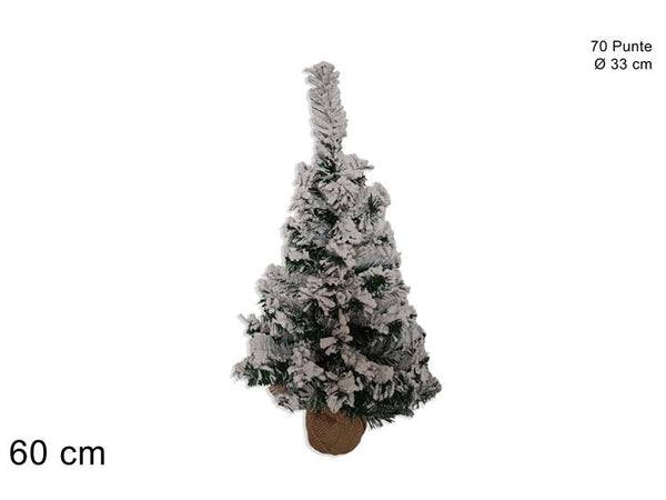 Albero 60cm Innevato con 70 Punte