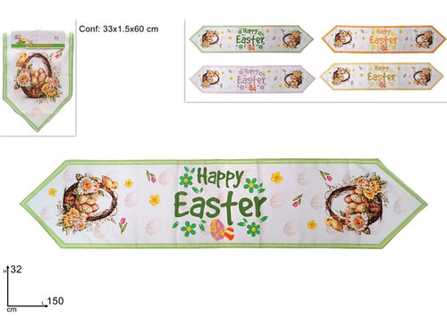 Runner Pasquale 32x150cm con Decoro Cesto e con Pulcini 4 Colori