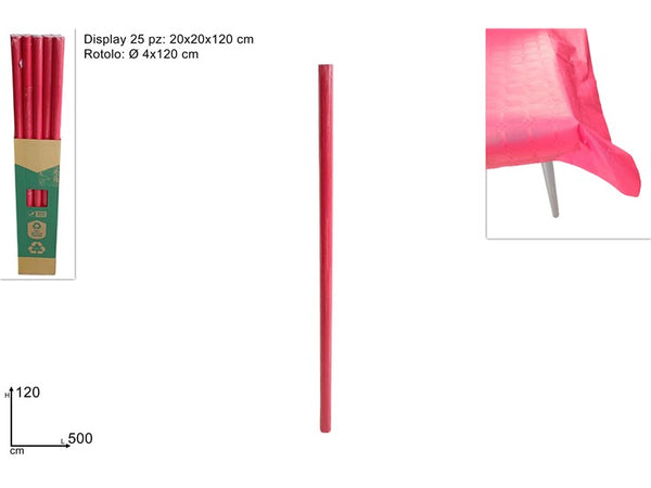 Rotolo Tovaglia Damascata Rossa 120x500cm