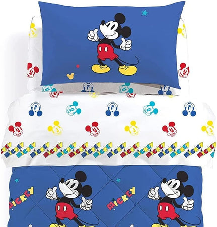 Caleffi Completo Lenzuola per Letto Piazza e Mezza Mickey Retro D50 - Passarelli Biancheria