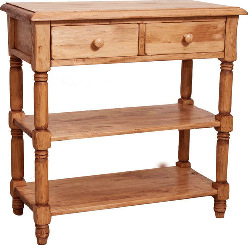 Biscottini Tavolino Country Biscottini legno massello tiglio 80x38x80 2 cassetti Made Italy