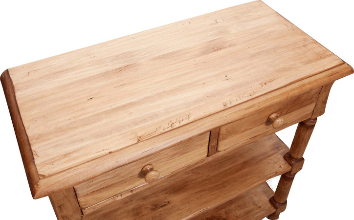 Biscottini Tavolino Country Biscottini legno massello tiglio 80x38x80 2 cassetti Made Italy