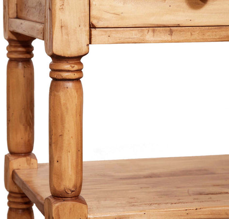 Biscottini Tavolino Country Biscottini legno massello tiglio 80x38x80 2 cassetti Made Italy