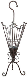 Biscottini Portaombrelli in ferro battuto finitura ruggine anticata L32xPR32xH83 cm
