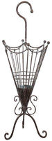 Biscottini Portaombrelli in ferro battuto finitura ruggine anticata L32xPR32xH83 cm