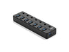 Hub usb 3.1 7 porte seven bk fast charging compatibile 1.0/2.0 - 143-00024
