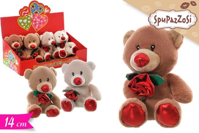 DISPLAY ORSO PELUCHE CM.12 CON ROSA