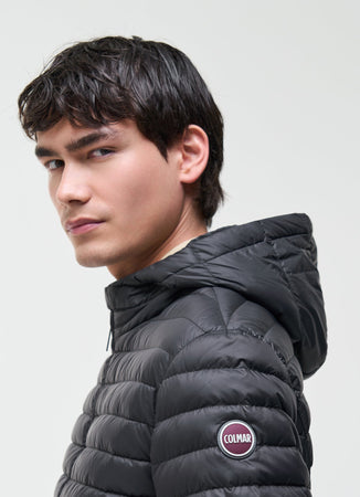Colmar Piumino Uomo 100 Grammi con Cappuccio Nero 1245 – Giacca Leggera Primavera