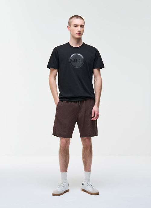 Colmar Originals T-shirt Uomo Nera con Logo in Cotone Regular Fit 7559 6SH
