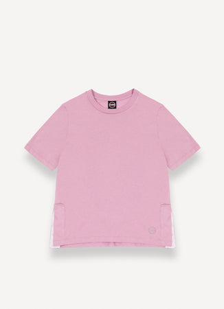 Colmar Originals T-shirt Donna Rosa con Spacchetti Laterali in Cotone Regular Fit 8672 6SH