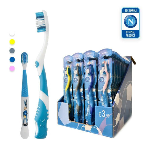 Kst-k7na48 - spazzolino da denti napoli official product - adulto + bambino - mixed color - confezione 48pz - KSTK7NA48ABMC