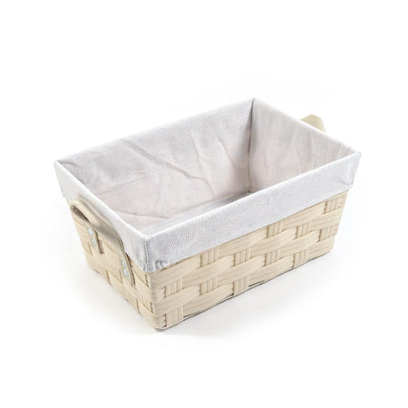 Cesta Intrecciata in Tessuto e Metallo con Manici 42x28x19cm