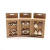 Set di 4 portatovaglioli in metallo, color oro, per tavola natalizia, 5 x 5 cm