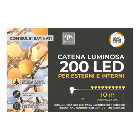 Filo 200 Lampadine Bicolore Bianco Caldo e Freddo a Spina da Esterno con 8 Giochi e memoria