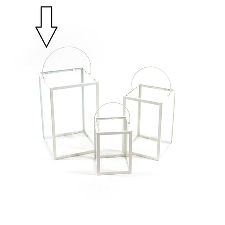 Lanterna in Metallo Bianco Grande H29x18x18cm