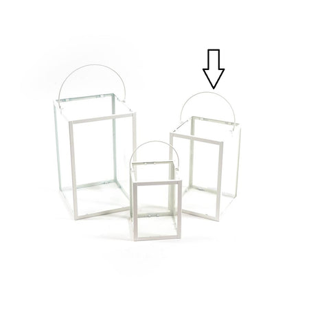 Lanterna in Metallo Bianco Media H14x15x15cm