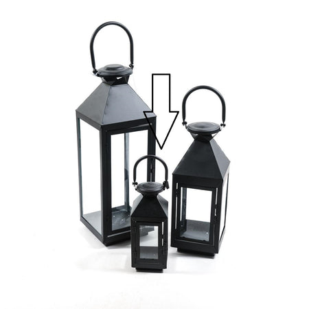 Lanterna in Metallo Nera Piccola H25x10x10cm