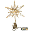 Puntale per Albero di Natale a forma di Stella, con glitter, color Oro, 10 luci a LED