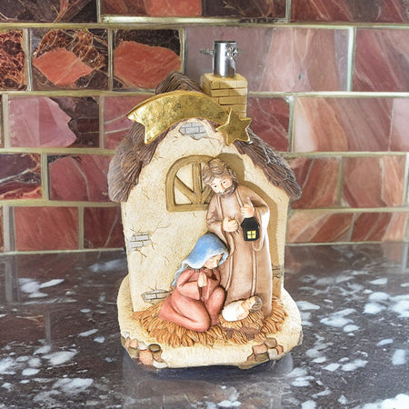 Base per albero di Natale a forma di presepe con casetta, decorazione per interno