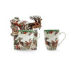 Tazza natalizia grande in porcellana floccata da 350 ml per decorazioni natalizie h 11,5 cm