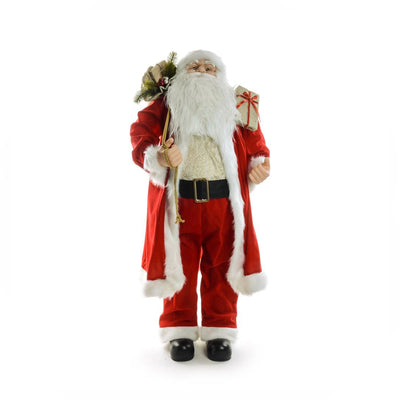 Babbo Natale, colore Rosso e Bianco, con regali, in pet e poliestere decorazione natalizia