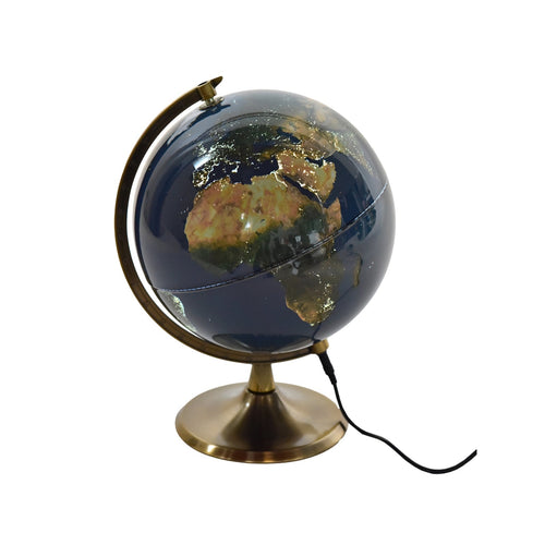 Mappamondo di notte con base in metallo e con luce led per decorazione interno