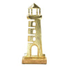 Faro in Alluminio Oro e Legno 12x5x30.5cm
