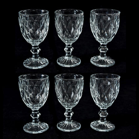 Set 6 Calici Liquore in Vetro 'Diamante' 80ml DIametro 5.5xH10cm