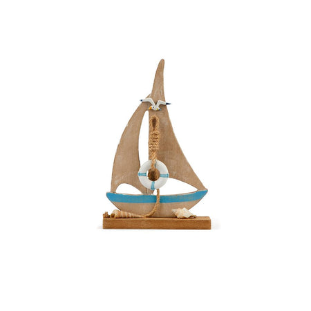 Decorazione Veliero in Legno e Resina 14x4xH22cm