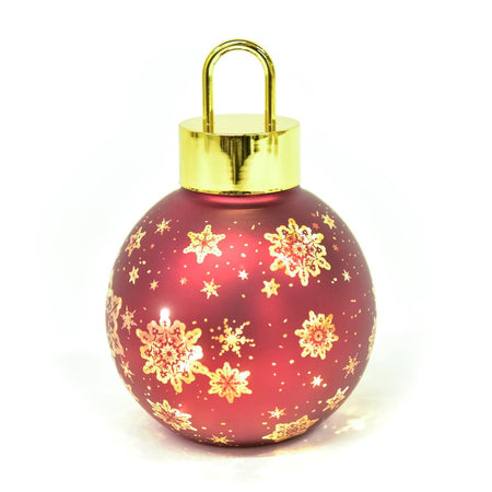 Palla di Natale in Vetro Con Luci Diametro 12 x H 18cm