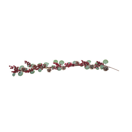 Ghirlanda decorativa con bacche e foglie per decorazioni natalizie 133 cm