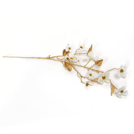 Ramo dorato con ciliegio per decorazione ambienti h 90,5 cm