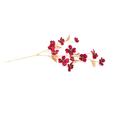 Ramo dorato con ciliegio per decorazione ambienti h 90,5 cm